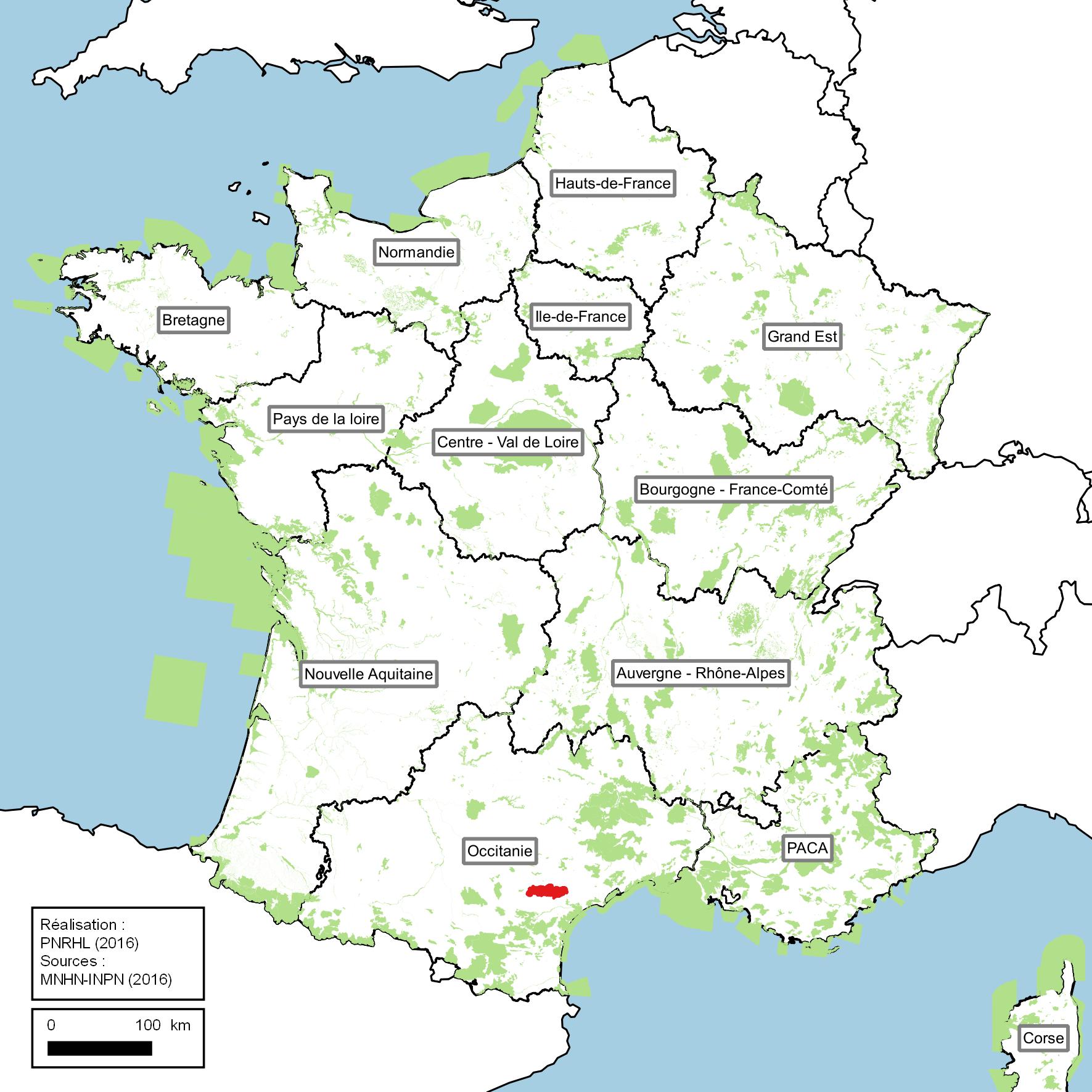 Carte des sites Natura 2000 en France